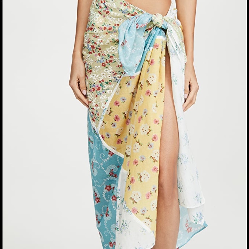 LoveShackFancy floral pareo sarong swim